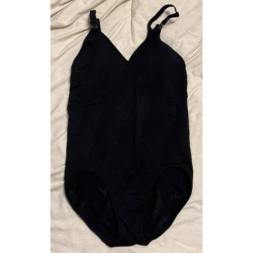 NEW Hofish Seamless Black Nursing Breastfeeding Pumping Shaper Bodysuit, Small